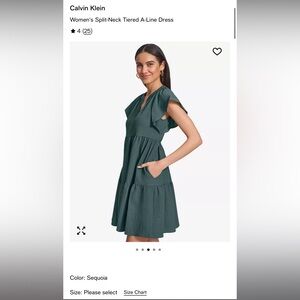 Calvin Klein Teal Dress with Pockets